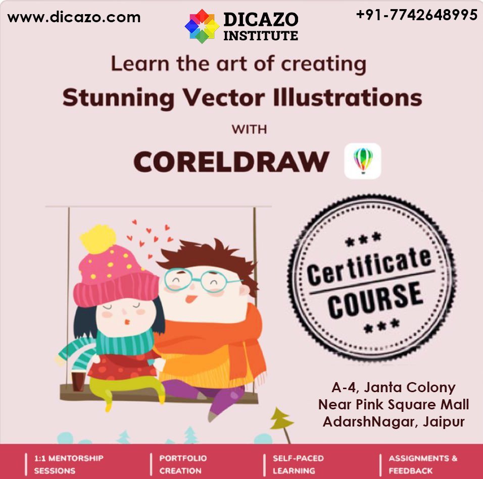 the Best Graphic Designing Institute in Jaipur/ CorelDraw course by Dicazo/ best graphic designing course in jaipur
